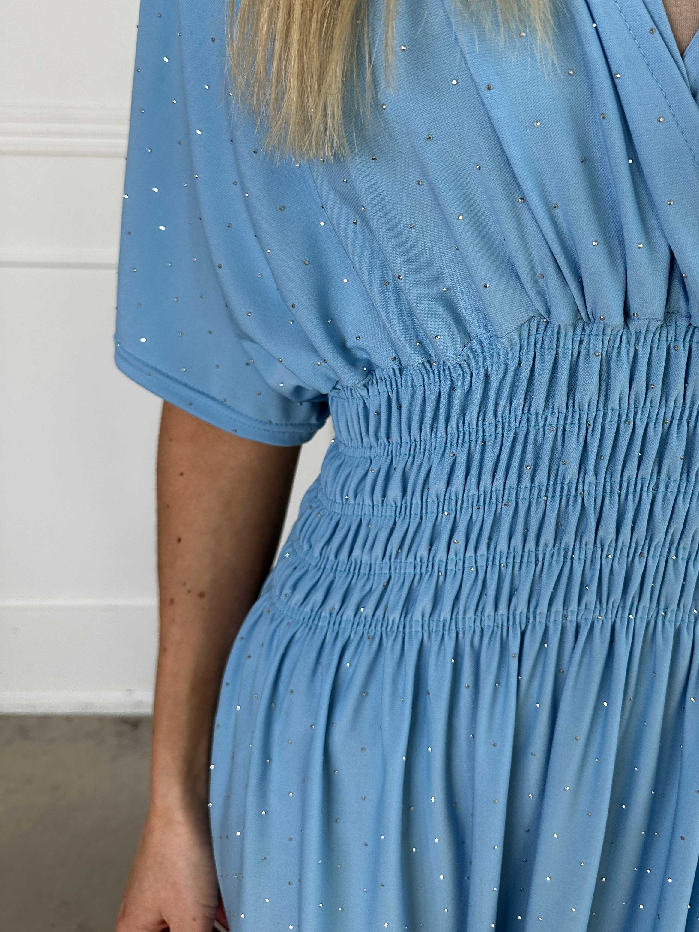 Pams Crystal - Lång plus size stretchklänning med strass